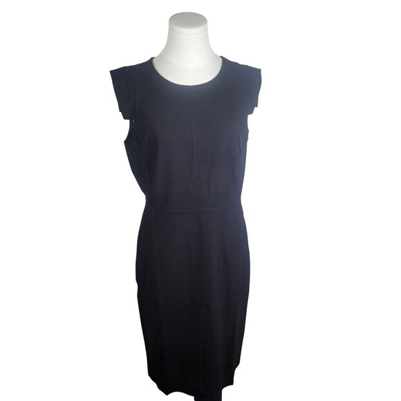 J.Crew Black Resume Italian Stretch Wool Sleeveless  Sheath Dress Size 10 - Picture 1 of 12